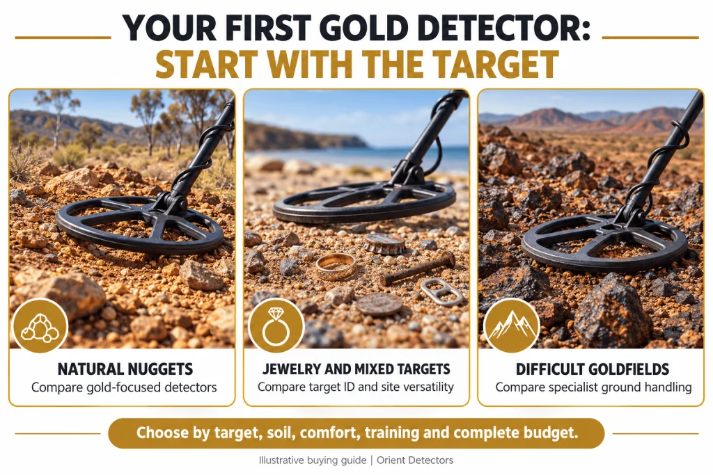 your first gold detector start with the target