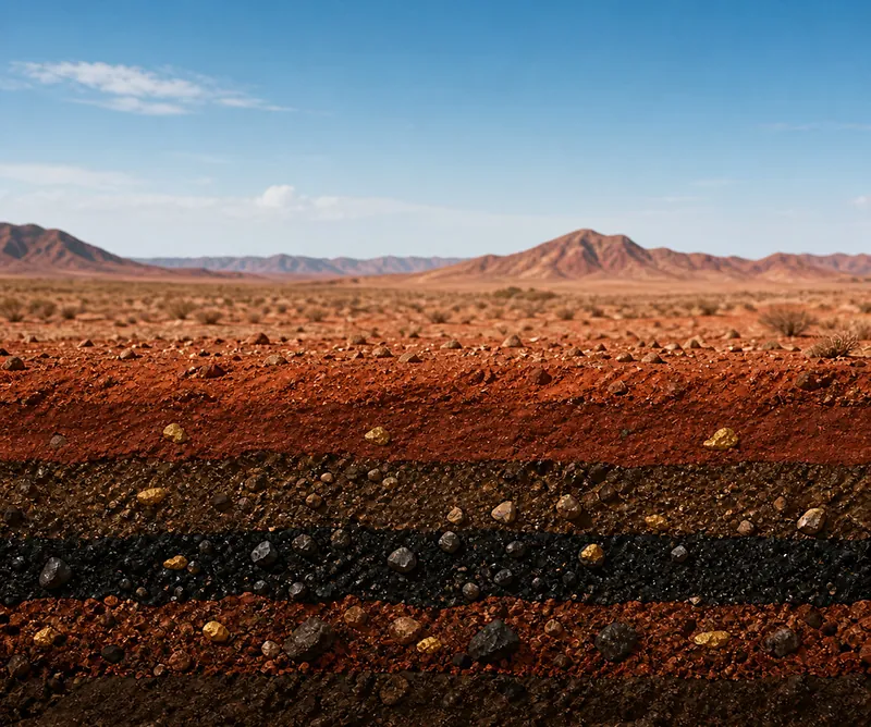 gold nuggets in mineralized soil