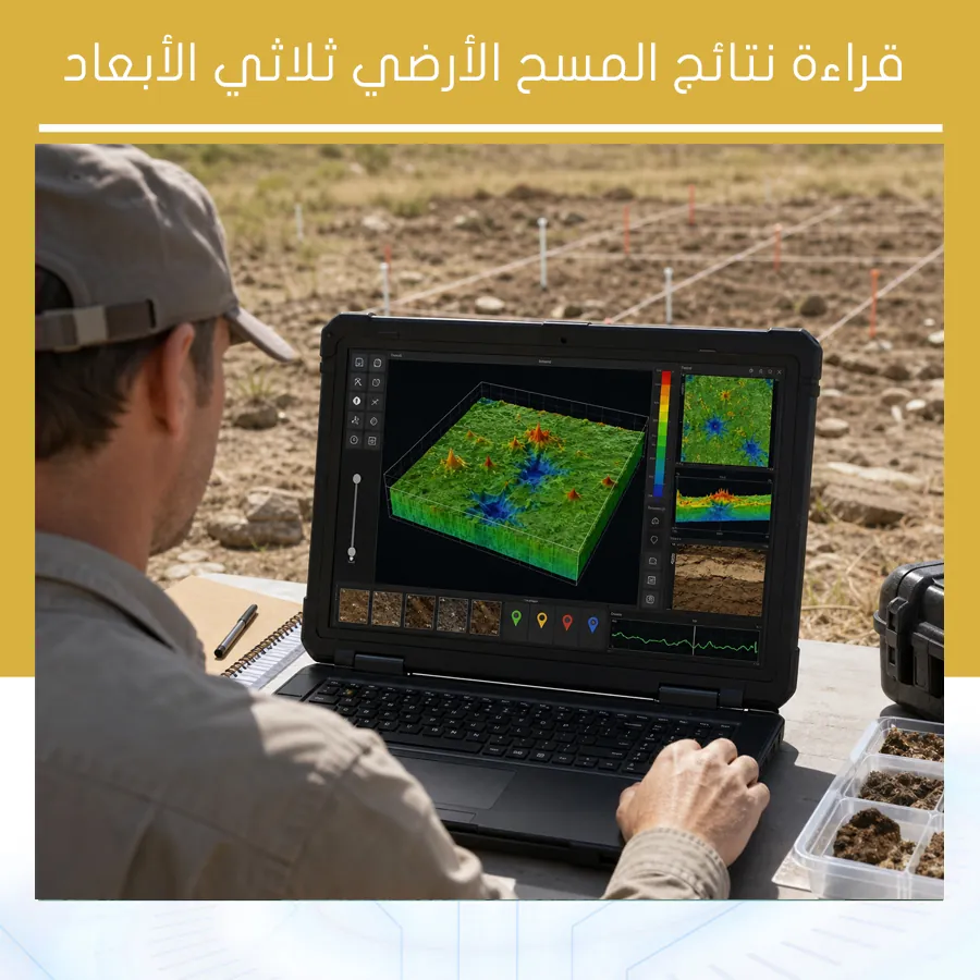 قراءة نتائج المسح الأرضي ثلاثي الأبعاد