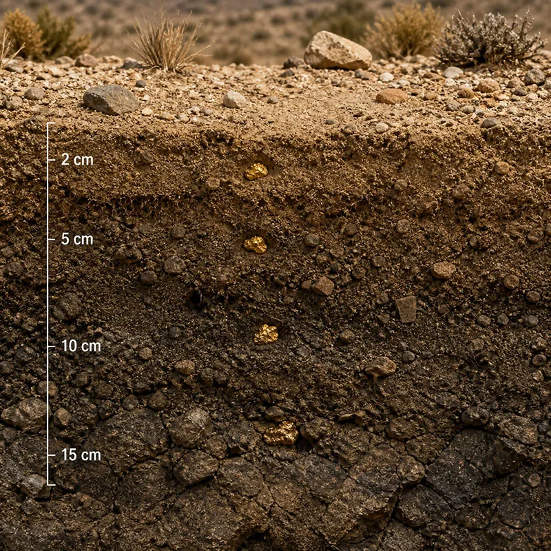 small gold nuggets underground