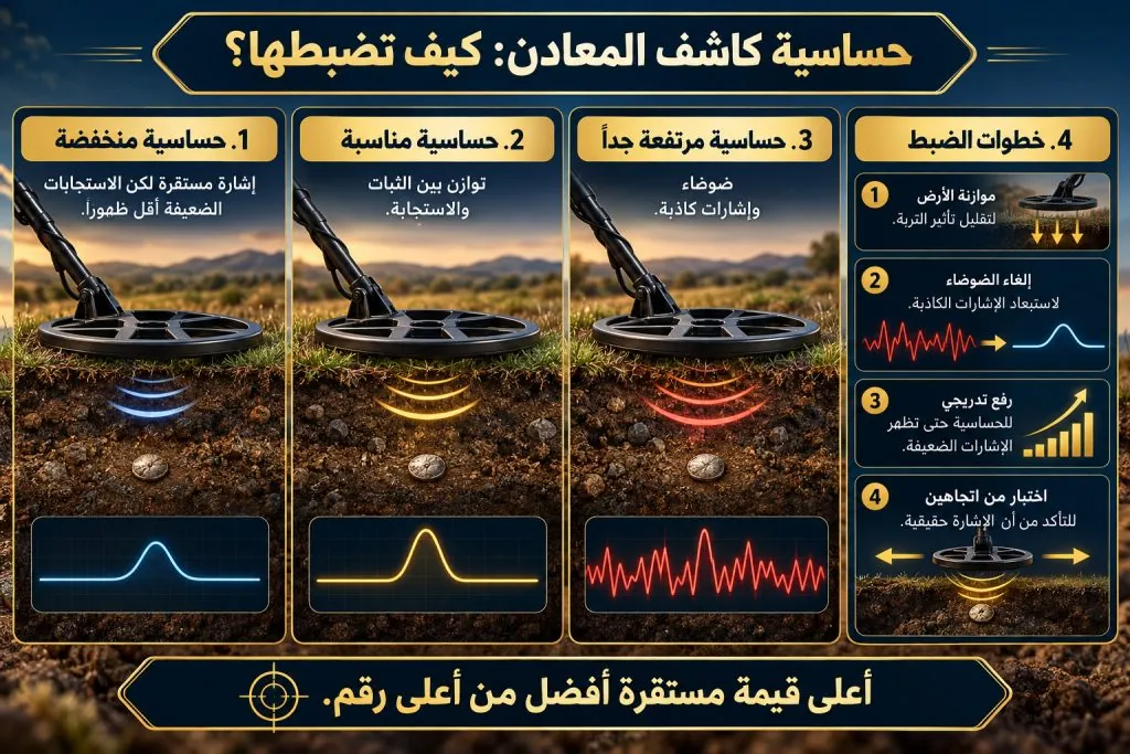 حساسية كاشف المعادن: كيف تضبطها؟