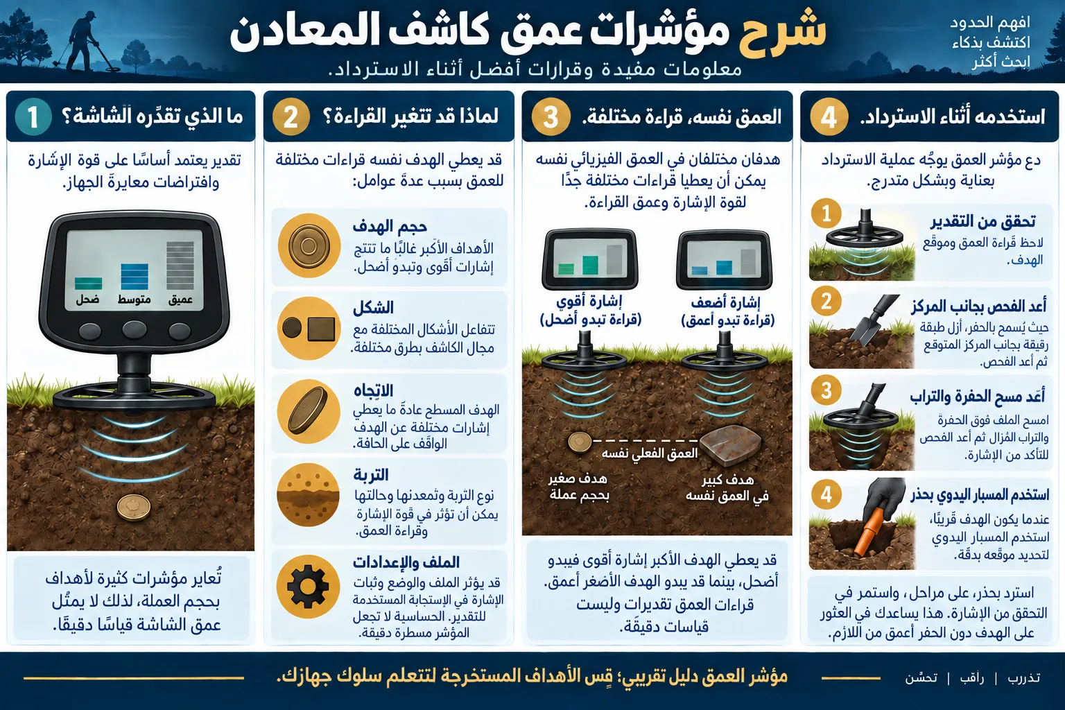 شرح مؤشر عمق كاشف المعادن-انفوغرافيك